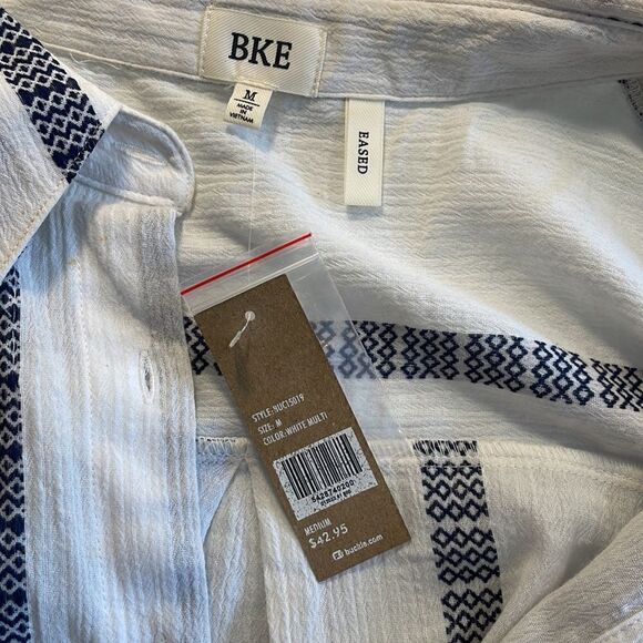 NWT cotton button down long sleeve shirt size M - Picture 7 of 9